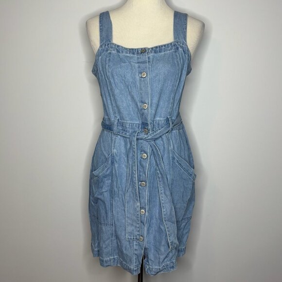 Rails- Blue Denim Dress with Belt - Picture 3 of 7